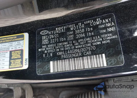 2022 Hyundai Elantra Se из США, поврежденный, VIN KMHLL4AG8NU307970